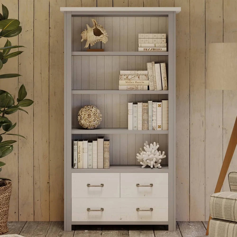 Gilford Bookcase with 3 Drawers - Greystone, Wood image