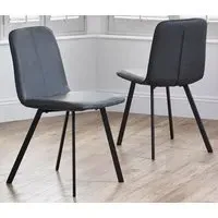 Gilford Dining Chairs Pair - Antique Black, Faux Leather alternate view