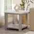 Gilford Square Lamp Table - Greystone, Wood