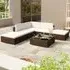 Gili 6 Piece Garden Lounge Set with Cushions - Brown, Rattan