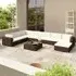 Gili 8 Piece Garden Lounge Set with Cushions - Brown, Rattan