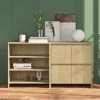 Gilon Sideboard with 4 Doors 2 Shelves - Sonoma Oak