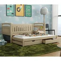 Gilroy Day Bed with Trundle and Bonnell Mattress - Pine