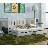 Gilroy Day Bed with Trundle and Foam Mattress - White