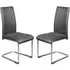 Gilroy Dining Chairs In Pair - Dark Grey, PU Leather