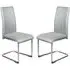 Gilroy Dining Chairs In Pair - Light Grey, PU Leather