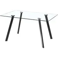 Gilroy Rectangular Glass Dining Table - Black