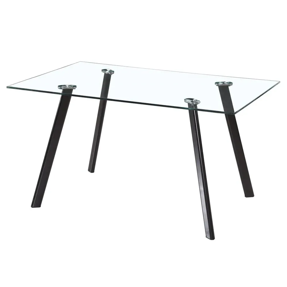 Gilroy Rectangular Glass Dining Table - Black
