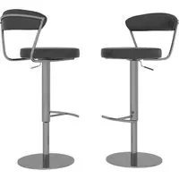 Gilroy Swivel Bar Chairs with Steel Base - Grey, Faux Leather