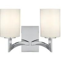 Gina 2-Light Wall Light - Chrome, White Glass