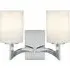 Gina 2-Light Wall Light - Chrome, White Glass