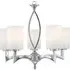 Gina 5 Lamp Chrome Ceiling Light - White Glass Cylinder