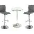 Gino Bar Table Set with 2 Ripple Stools - Grey