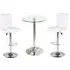 Gino Bar Table Set with 2 Ripple Stools - White