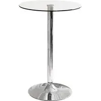 Gino Round Bar Table - Clear, Tempered Glass