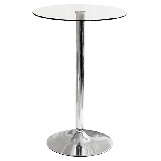 Gino Round Bar Table - Clear, Tempered Glass image
