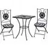 Gino Square Bistro Set - Black and White, Ceramic Tile