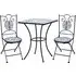Gino Square Bistro Set - Blue and White, Ceramic Tile
