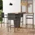 Gioia Outdoor Bar Table with 4 Stools - Grey, Acacia Wood