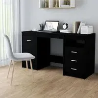 Giolla Computer Desk with Storage - Black, Engineered Wood