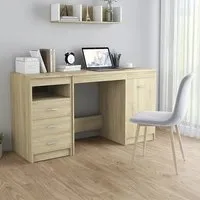 Giolla Computer Desk with Storage - Sonoma Oak