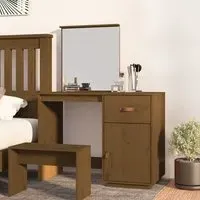 Giovanni Pine Wood Dressing Table with Mirror - Brown