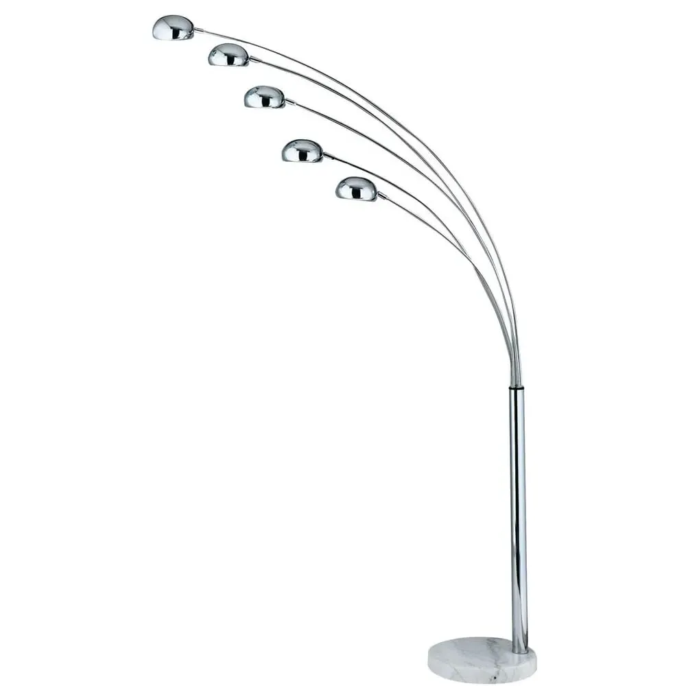 Giraffe 5 Light Floor Lamp - Chrome, Marble
