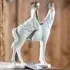 Girl On Horse Poly Sculpture - White, Silver
