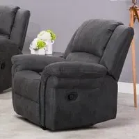 Girona 1-Seater Recliner Sofa - Dark Grey, Fabric