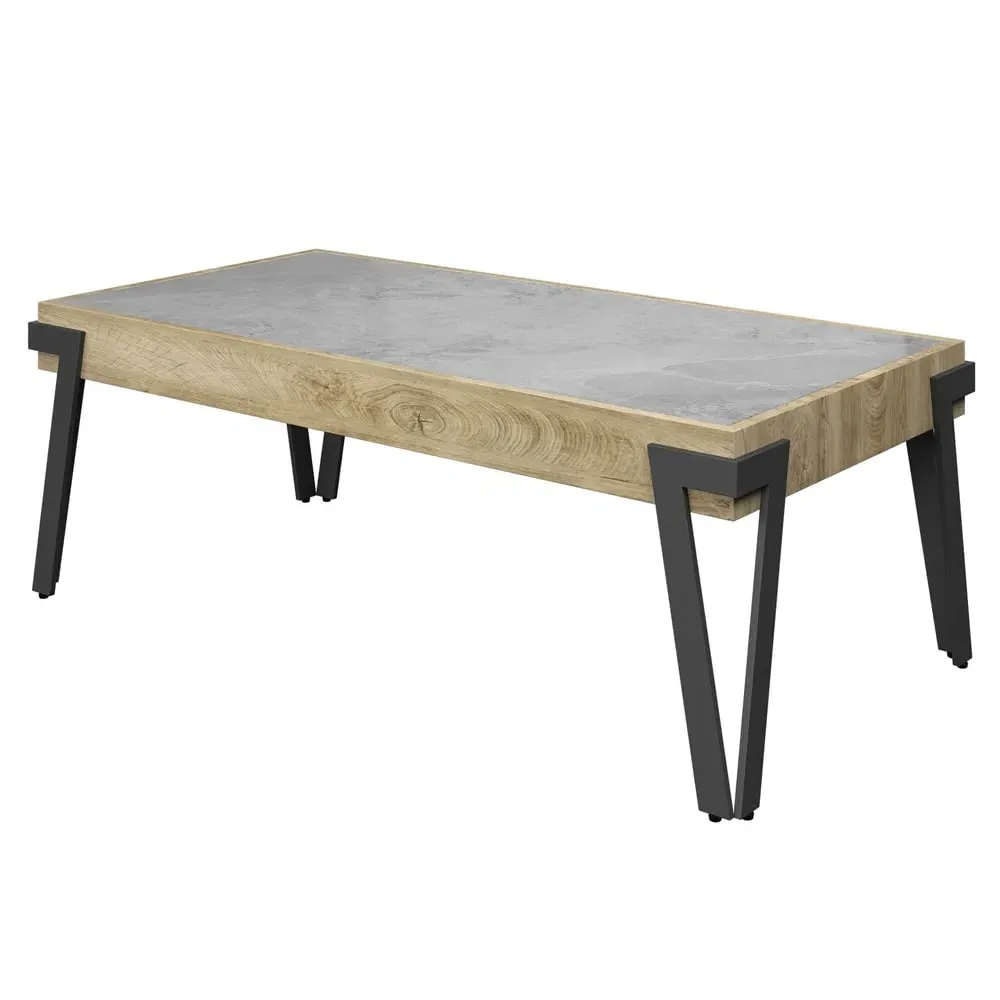 Girona Ceramic Coffee Table - Grey, Steel