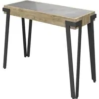 Girona Ceramic Console Table - Grey, Steel