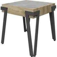 Girona Ceramic Side Table - Grey, Steel