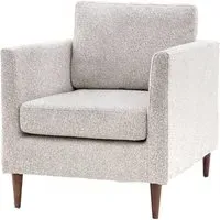 Girona Fabric Armchair with Wooden Legs - Natural