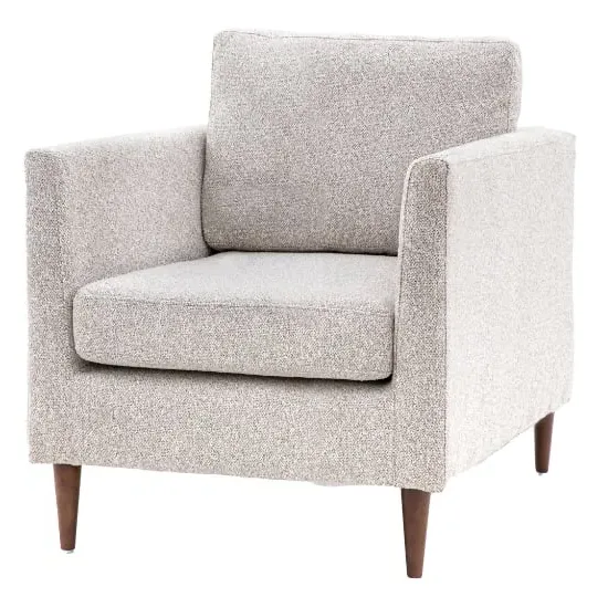 Girona Fabric Armchair with Wooden Legs - Natural image
