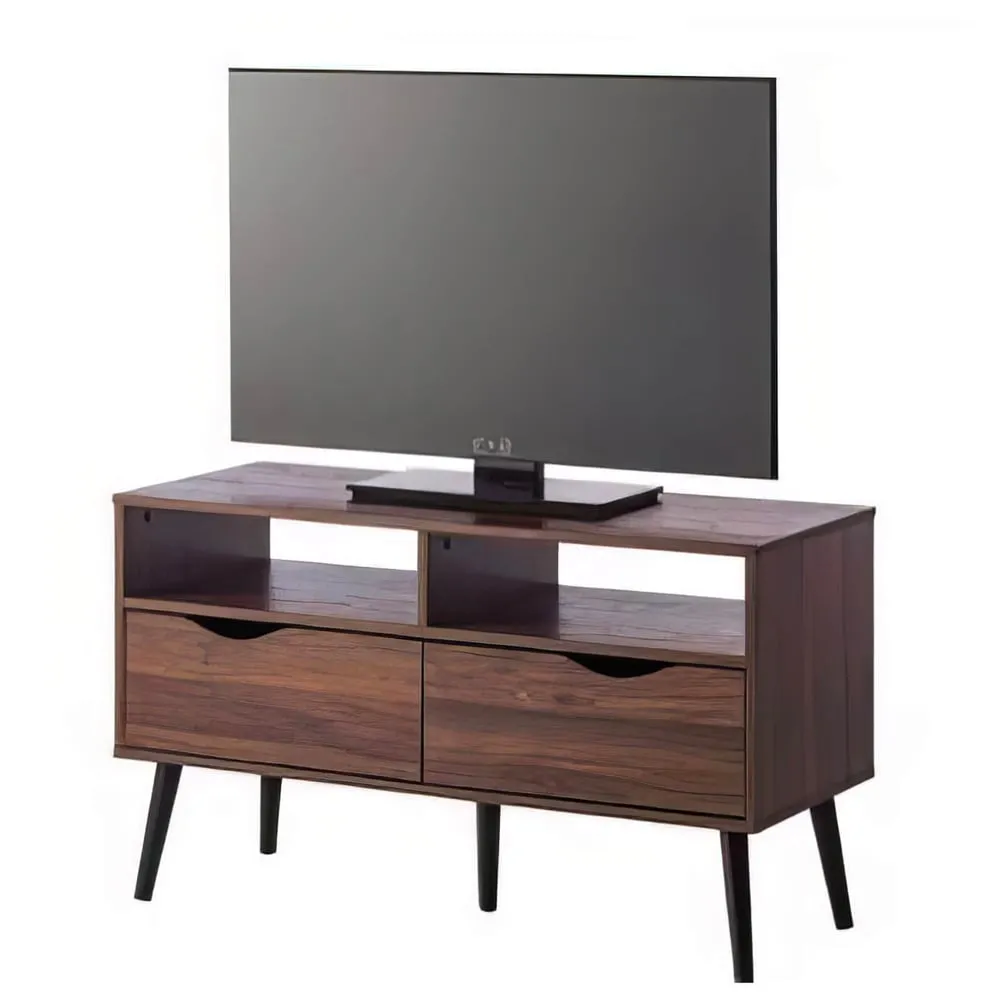 Girona TV Stand with 2 Drawers 2 Shelves - Walnut image