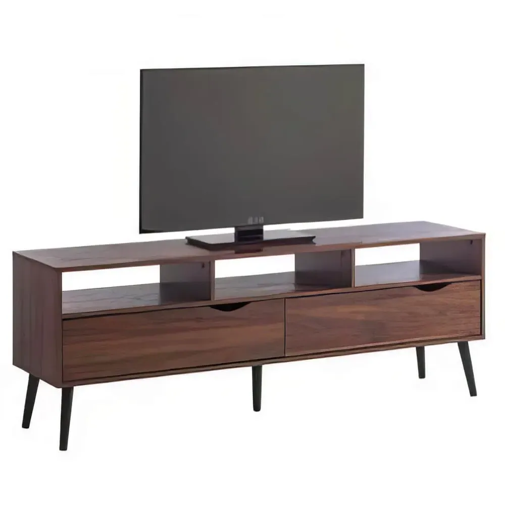 Girona TV Stand with 2 Drawers 3 Shelves - Walnut