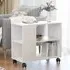 Gittel Side Table with Castors - White, Engineered Wood
