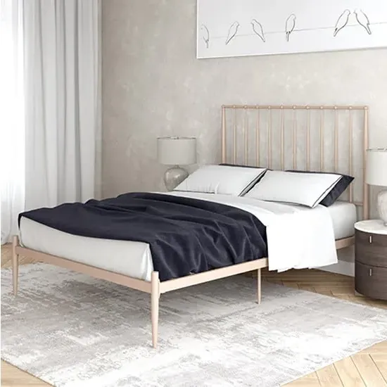 Giulio King Size Bed Frame - Pink, Metal image
