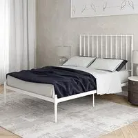 Giulio King Size Bed Frame - White, Metal