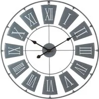 Givoa Large Wall Clock - Grey, Metal
