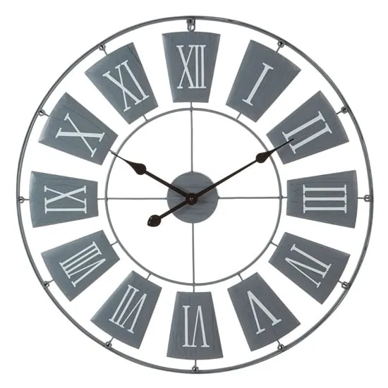 Givoa Large Wall Clock - Grey, Metal
