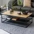 Giza Rectangular Coffee Table with Undershelf - Wild Oak