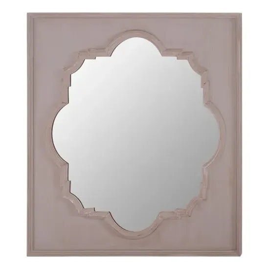 Gladiyas Quatrefoil Wall Mirror - Grey, Wood
