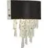 Glamour 2 Light Crystal Wall Light - Black, Velvet