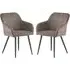 Glen Dining Chairs in Pair - Grey, Corduroy Velvet