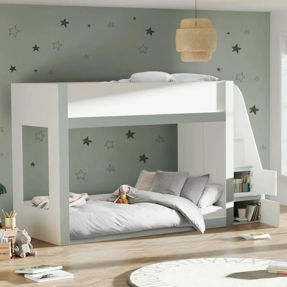 Glenside Single Bunk Bed with Storage - White