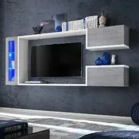 Glenview Wall Entertainment Unit with LED - Concrete Grey