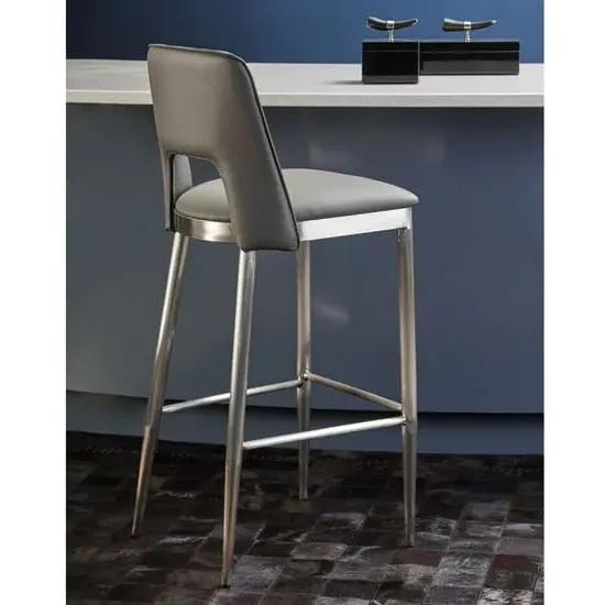 Glidden Bar Chair - Grey, Leather image