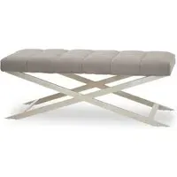 Glidden Hallway Bench with Cross Legs - Grey