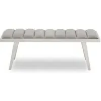 Glidden Velvet Hallway Bench with Splayed Legs - Grey